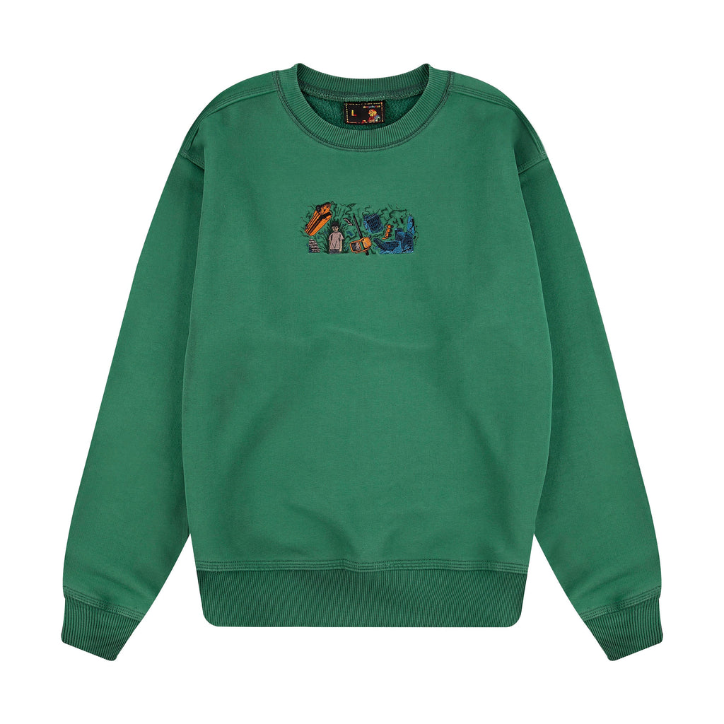"super kid" crewneck green