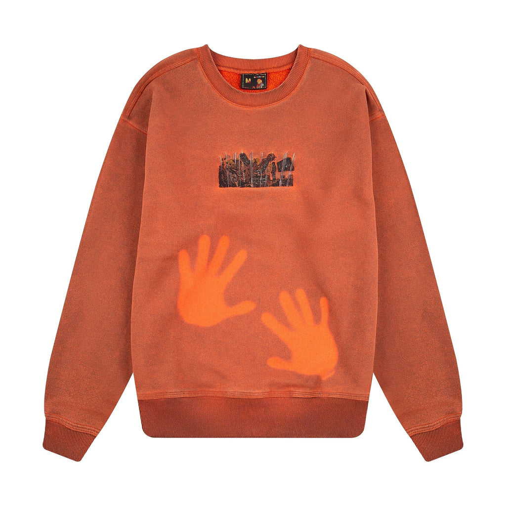 "super kid" crewneck orange