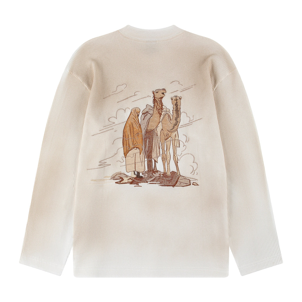 "yasmin v3" waffle long sleeve off white