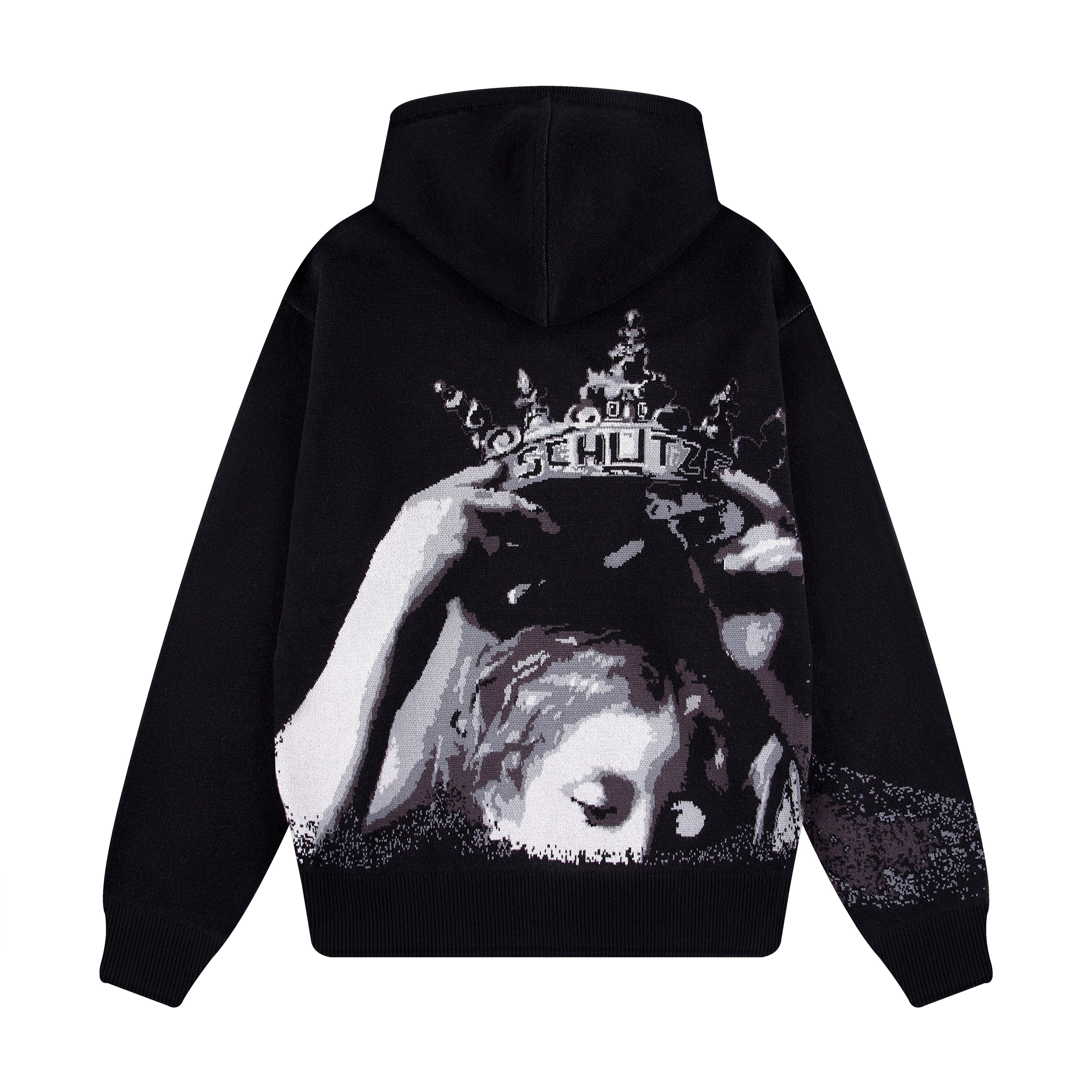 "awakening" knit Hoodie black