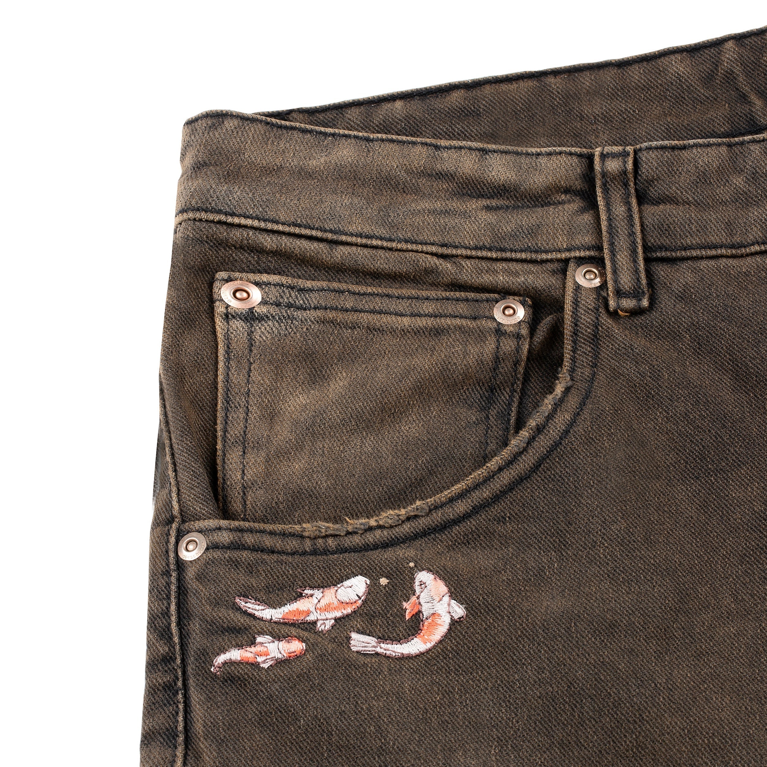 "koi fish v2" denim brown