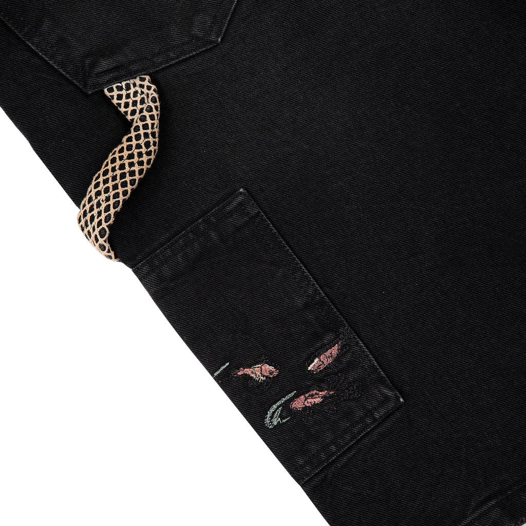 "lotus" Jorts black fishnet