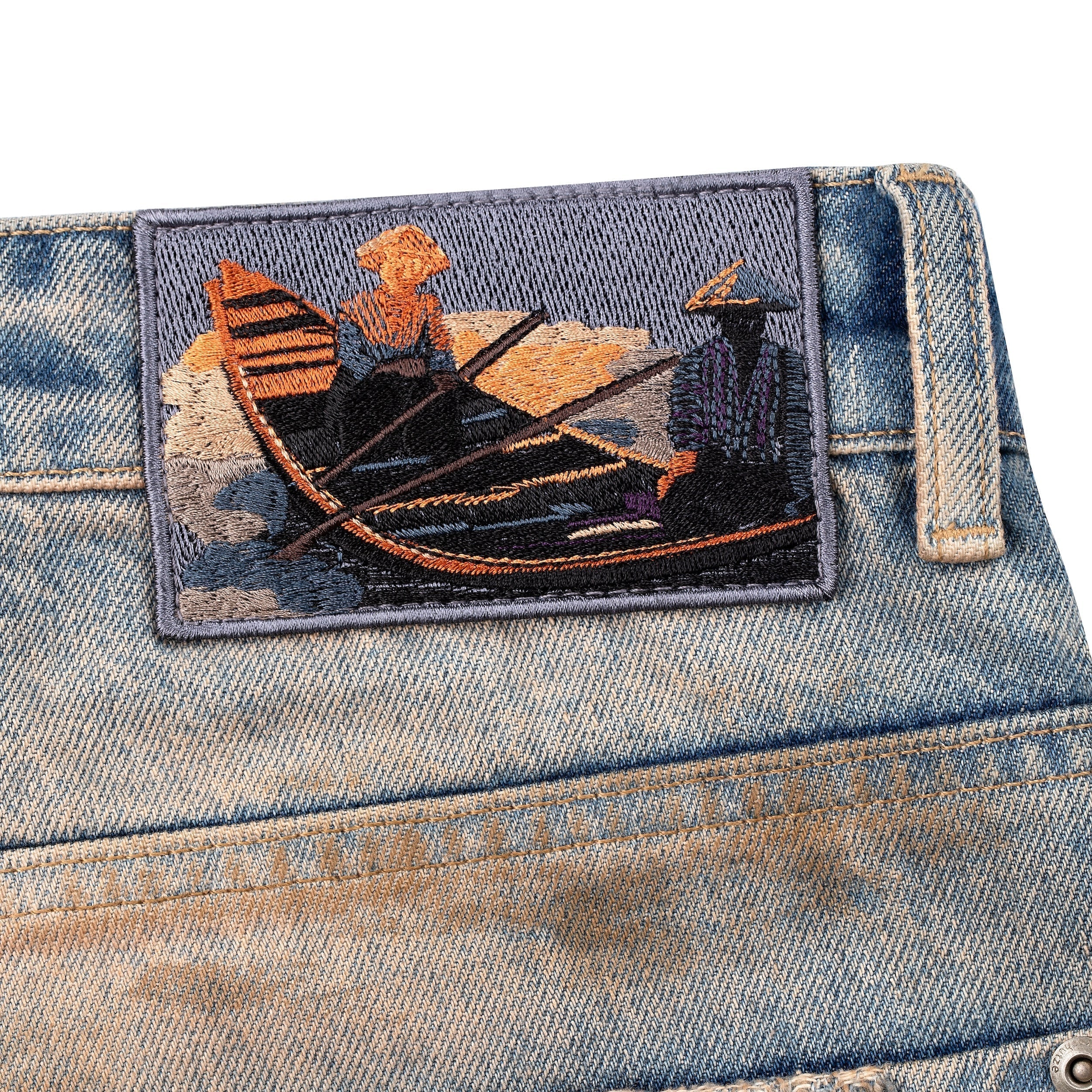 "lotus" Jorts mud wash