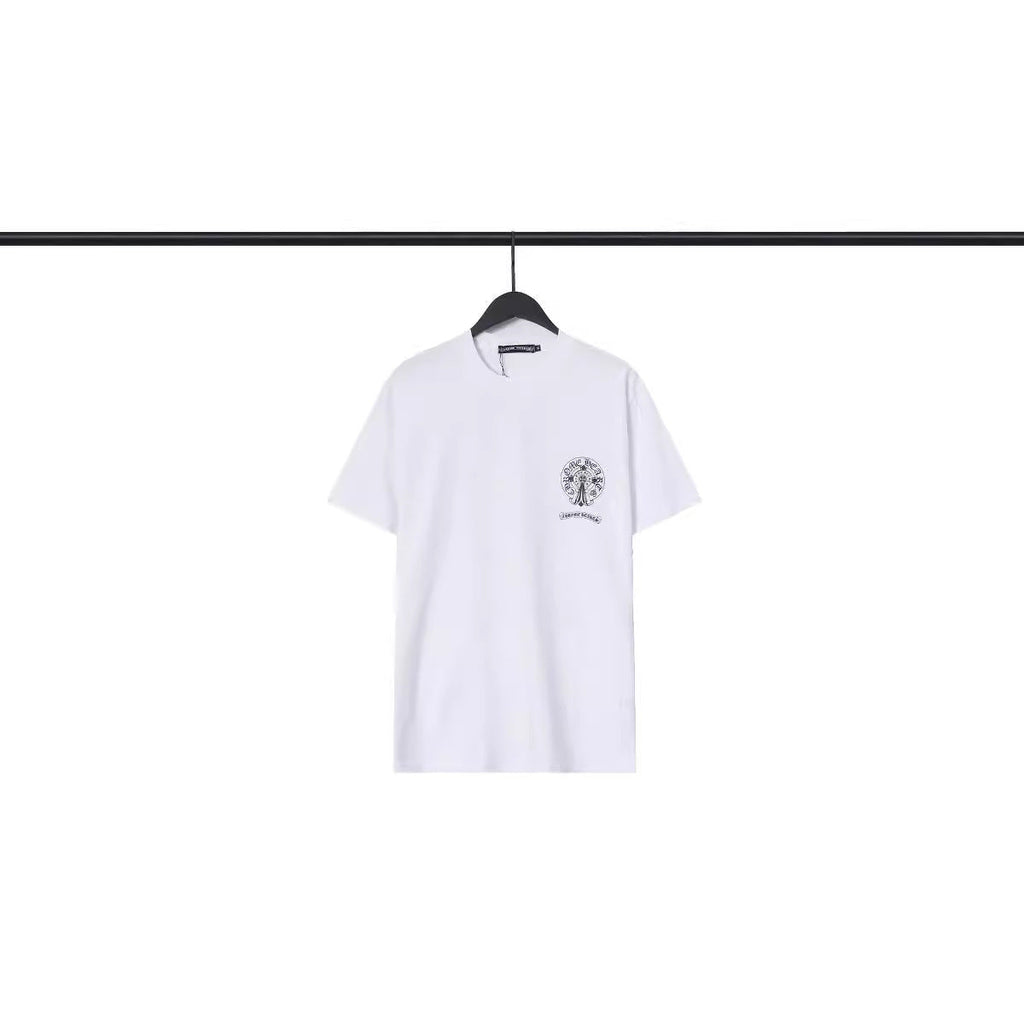 CHH Chrome Heart T Shirts Croix Cross Color Leather Printed Short Sleeve T-Shirt