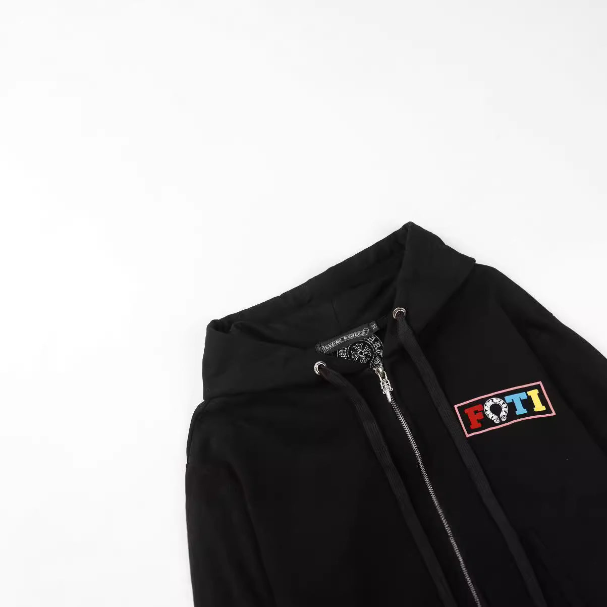 Chrome Heart Hoodie Crowe Cartoon Graffiti Zip Hoodie Jacket Hooded Sweater