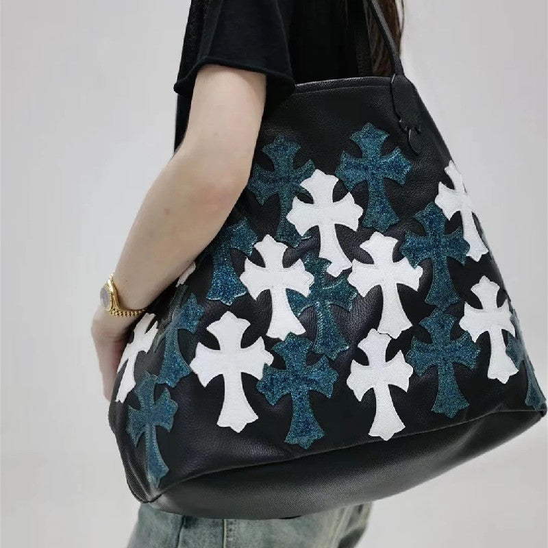 Chrome Heart Leather Bag White Cross Leather