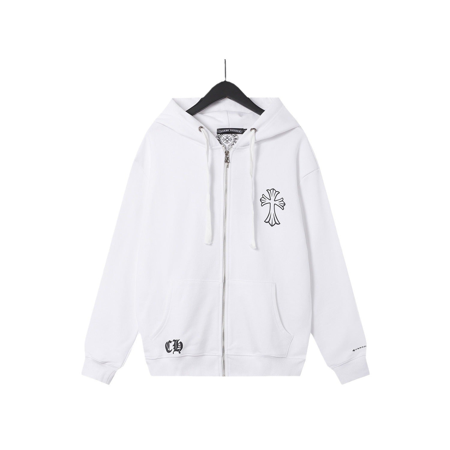 Chrome Heart Hoodie Overlap Phantom Cross Zip Hooded Jacket
