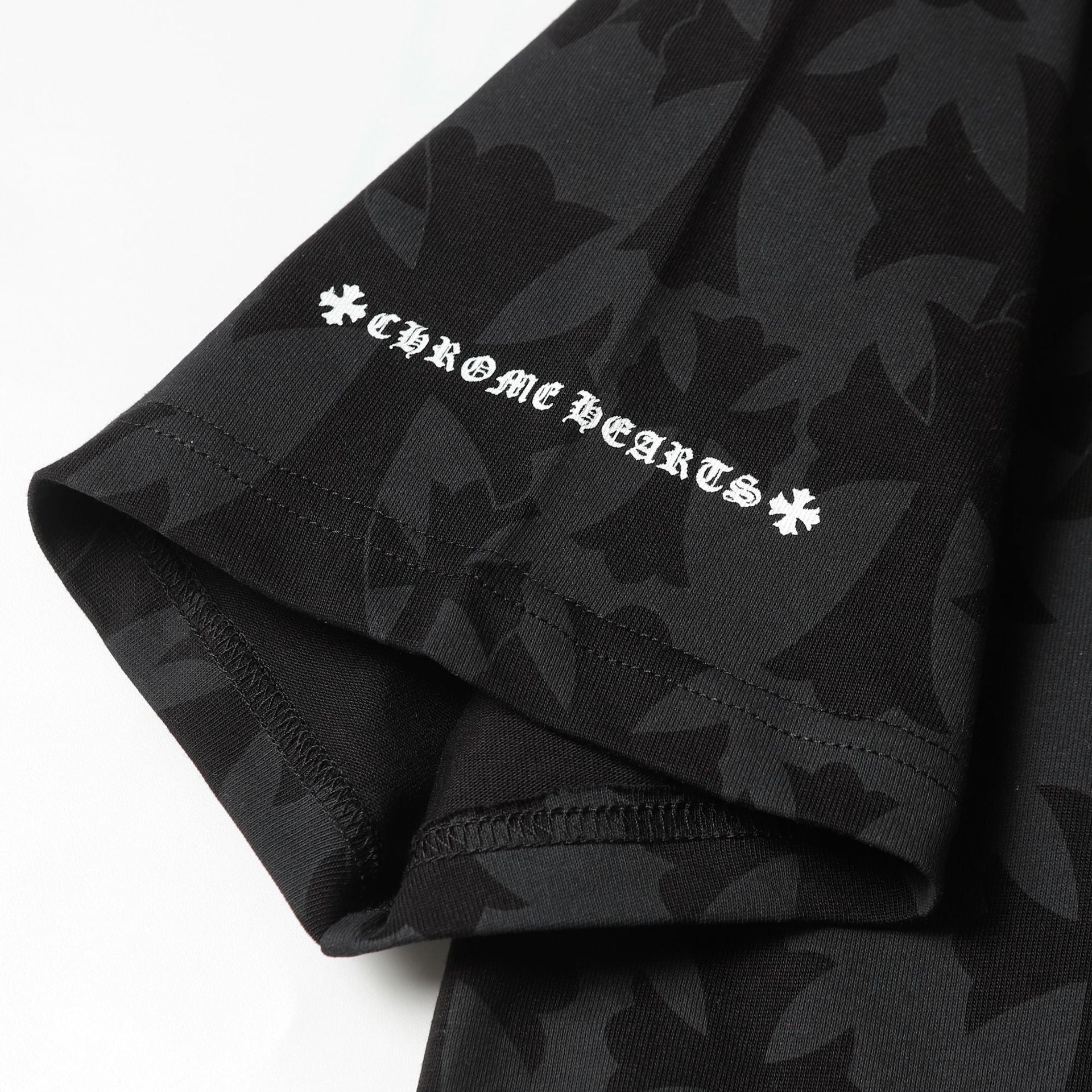 CHH Chrome Heart T Shirts Sanskrit logo embroidery fashion versatile loose T-shirt