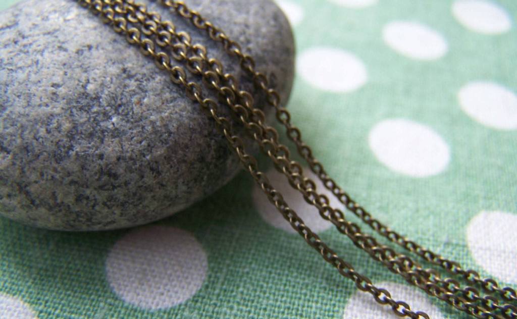2mm Oval Chain Antique Bronze Brass Cable Chain A4015